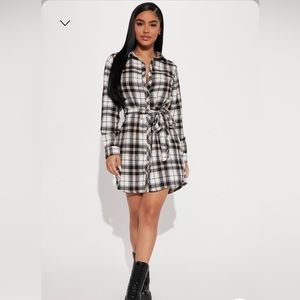 Plaid Fashion Nova dress.